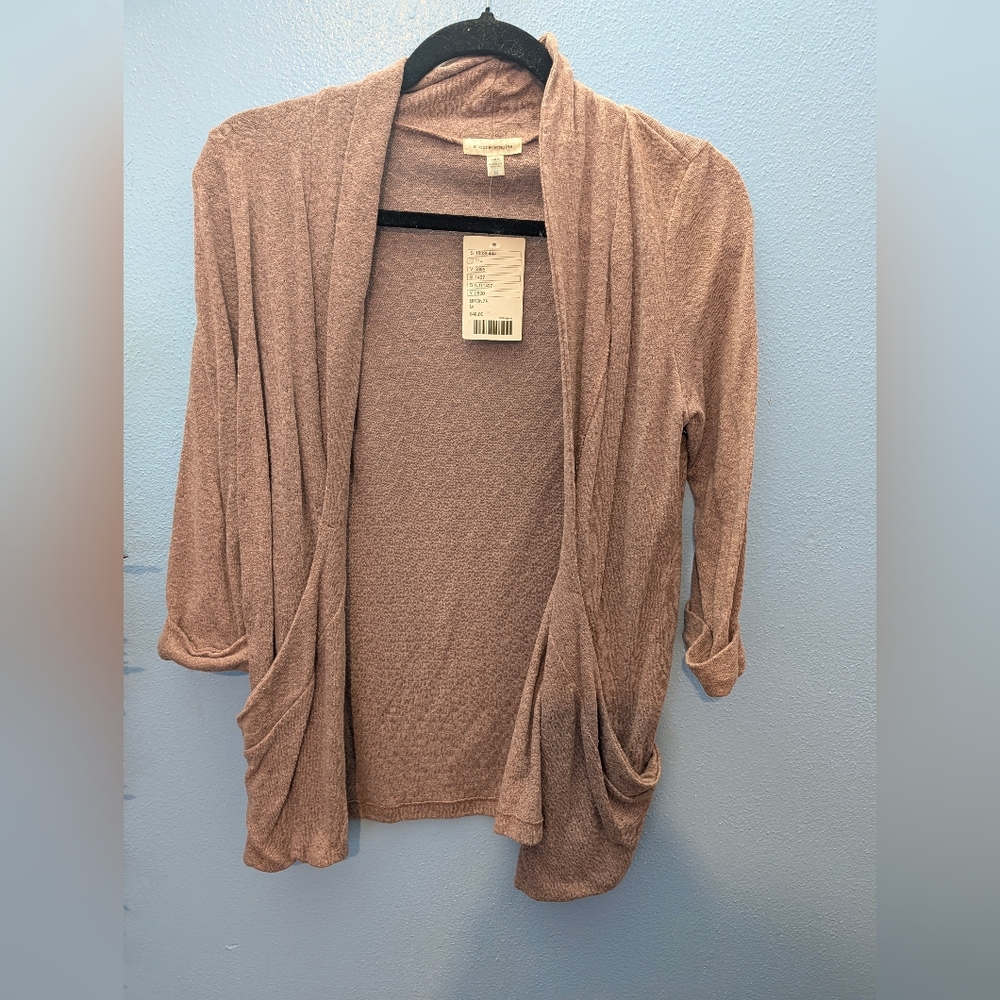 Silence + Noise Brown Open-Front Sweater